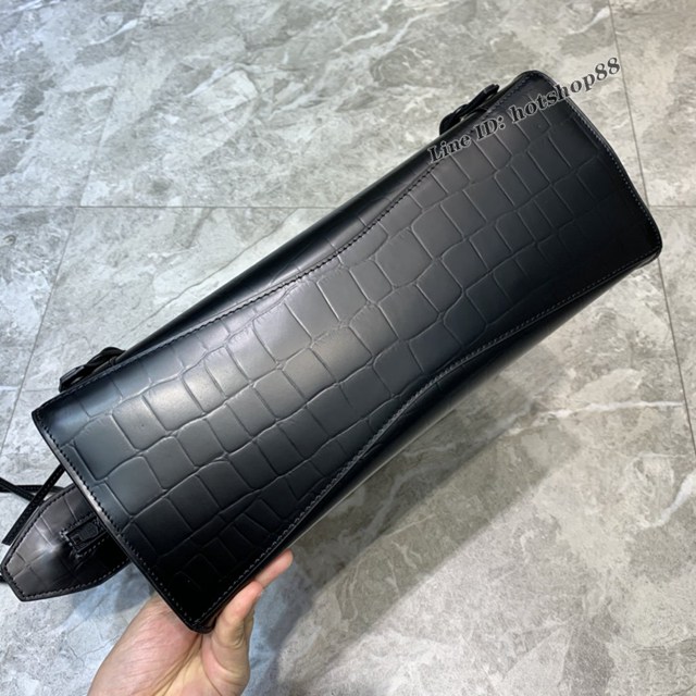 Balenciaga專櫃爆款鱷魚紋黑色大紋手袋手提包 638511 巴黎世家中號Neo Classic機車包 fyj1464